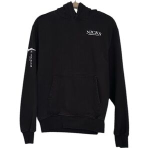 Nicks Handmade Boots Men’s Hoodie Black Graphic Logo Size S Heavyweight Cotton